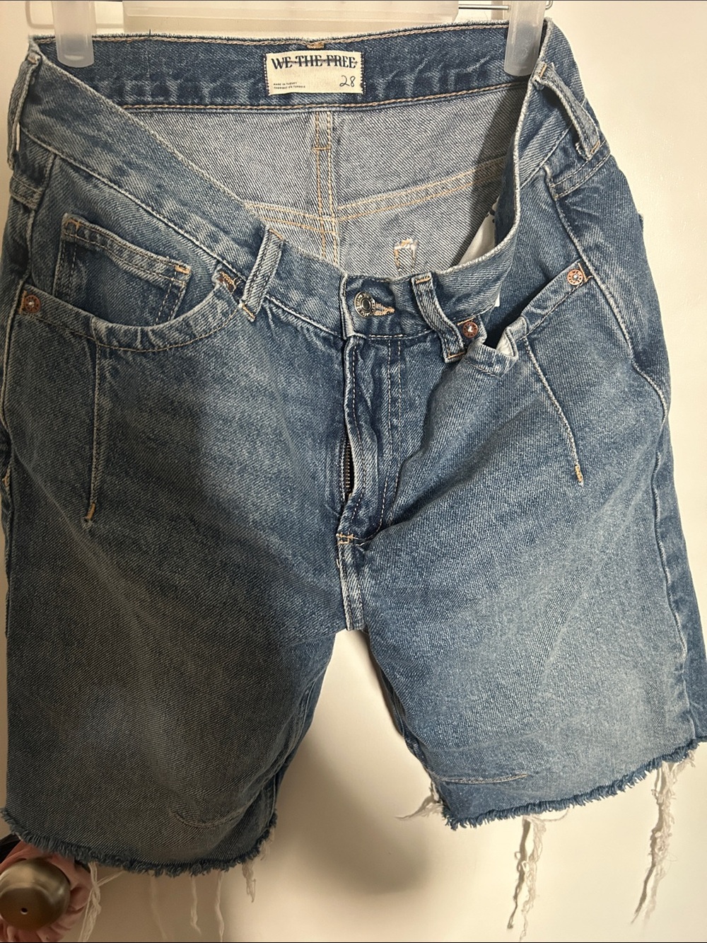 We The Free Distressed Light Blue Denim Cutoff Shorts